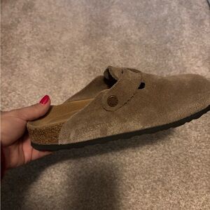 Birkenstock Brown Suede Mules